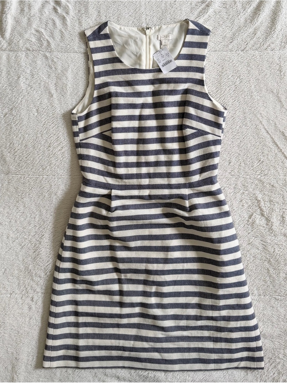 J.Crew Grey Striped Cotton Sheath Dress Sz O
Nautical Old Money Quiet Luxury NWT